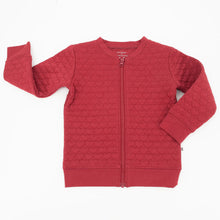 Load image into Gallery viewer, French Terry Hearts Jacket - Rhubarb Red
