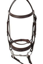 Load image into Gallery viewer, Huntley Fancy Stitched Leather Padded Hunter Bridle with Reins