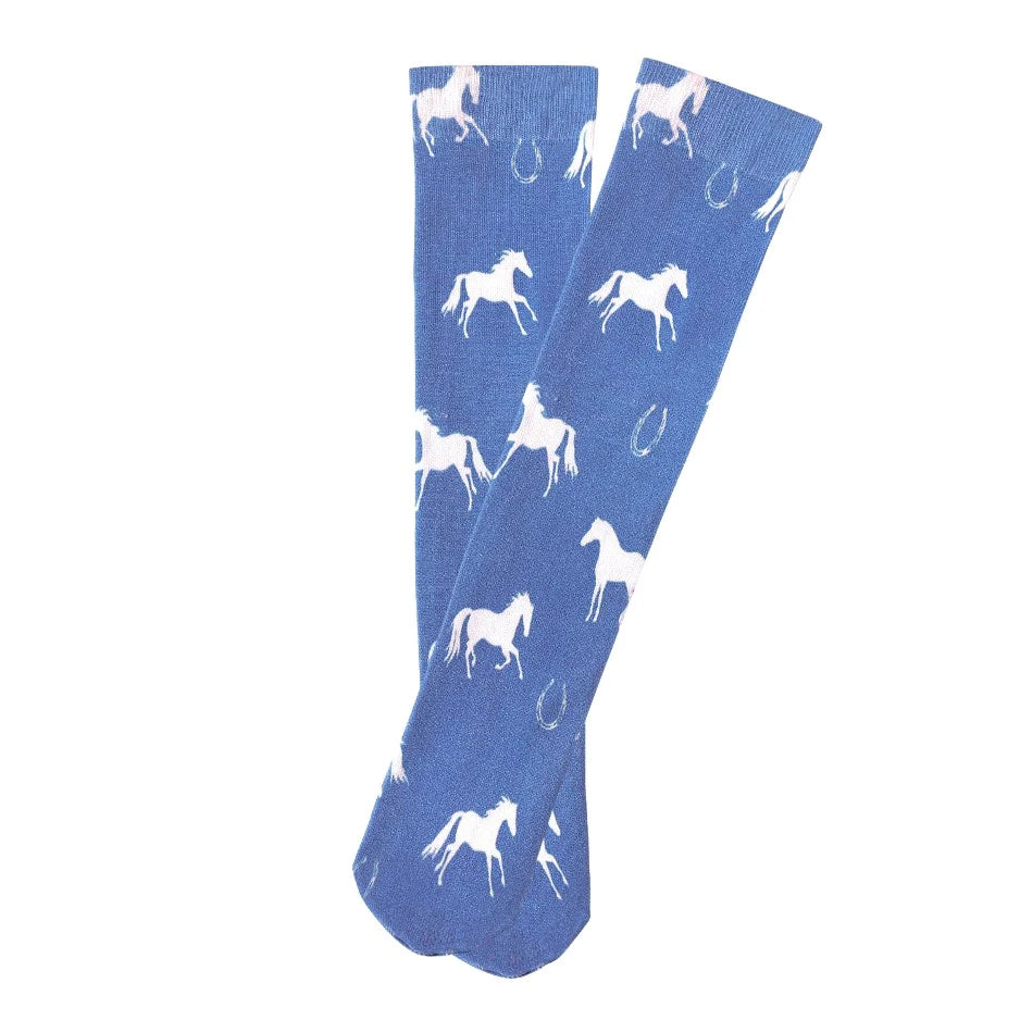 AWST INT'L CHILDREN'S LILA HORSES AND HORSESHOES SOCKS