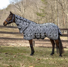 Load image into Gallery viewer, TuffRider Comfy Plus Combo Neck Fly Sheet- Zebra Print
