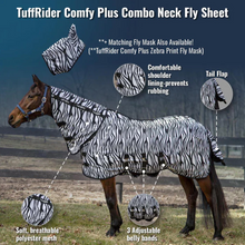 Load image into Gallery viewer, TuffRider Comfy Plus Combo Neck Fly Sheet- Zebra Print
