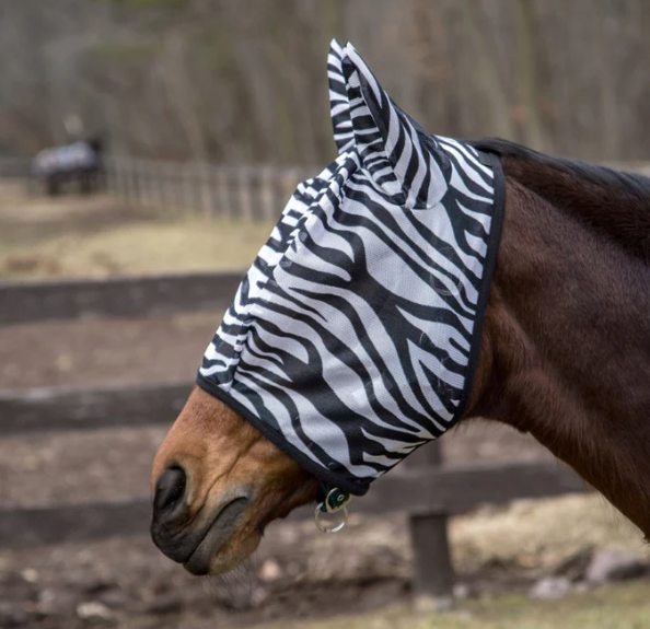 TuffRider Comfy Plus Zebra Print Fly Mask