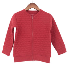 Load image into Gallery viewer, French Terry Hearts Jacket - Rhubarb Red
