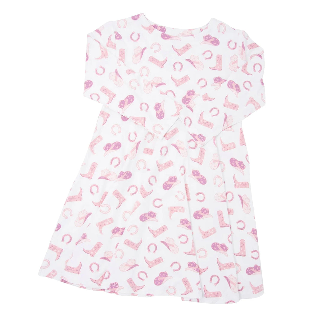 Swirly Girl Dress - Cowboy