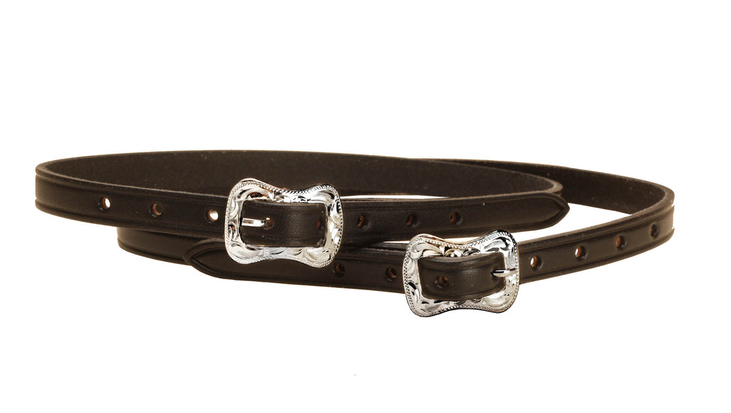 Engraved Silver Buckle Spur Straps