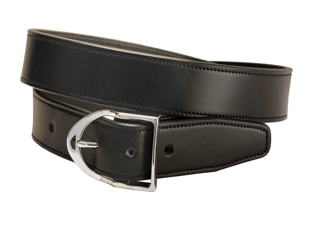 Black Leather Stirrup Belt