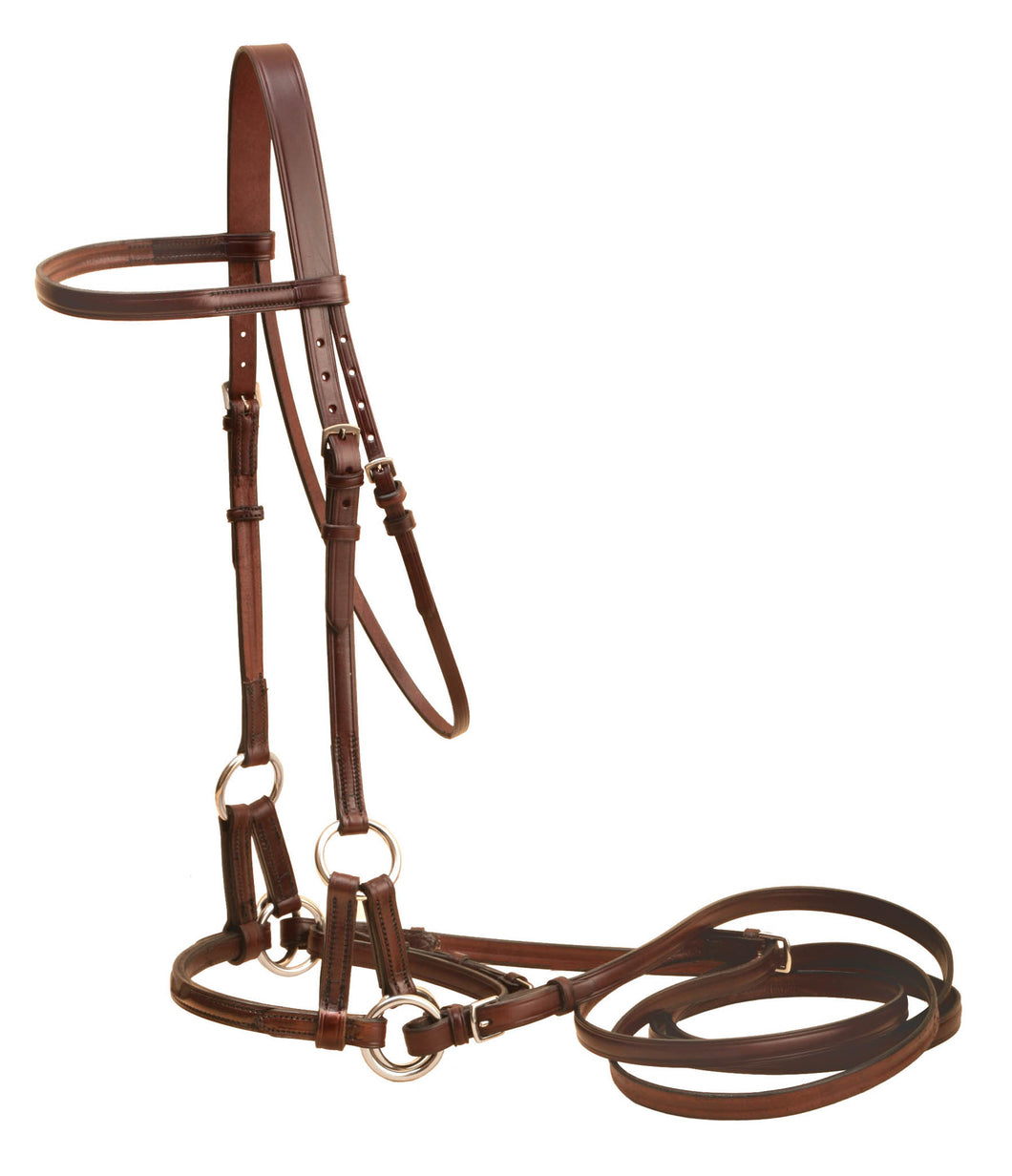 Tory Leather English Side Pull Bitless Bridle