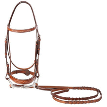 Load image into Gallery viewer, Huntley Equestrian Fancy Square Raised Hunter Bridle w/Reins
