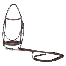 Load image into Gallery viewer, Huntley Equestrian Fancy Square Raised Hunter Bridle w/Reins
