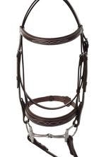 Load image into Gallery viewer, Huntley Fancy Stitched Leather Padded Hunter Bridle with Reins
