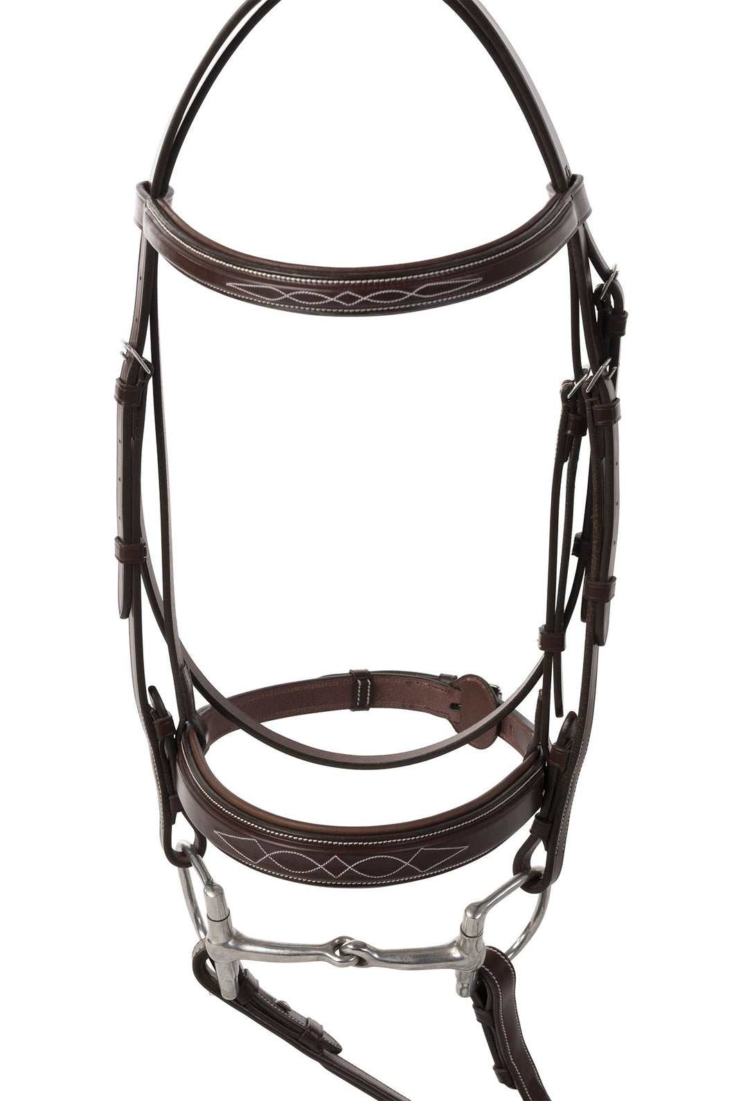 Huntley Fancy Stitched Leather Padded Hunter Bridle with Reins