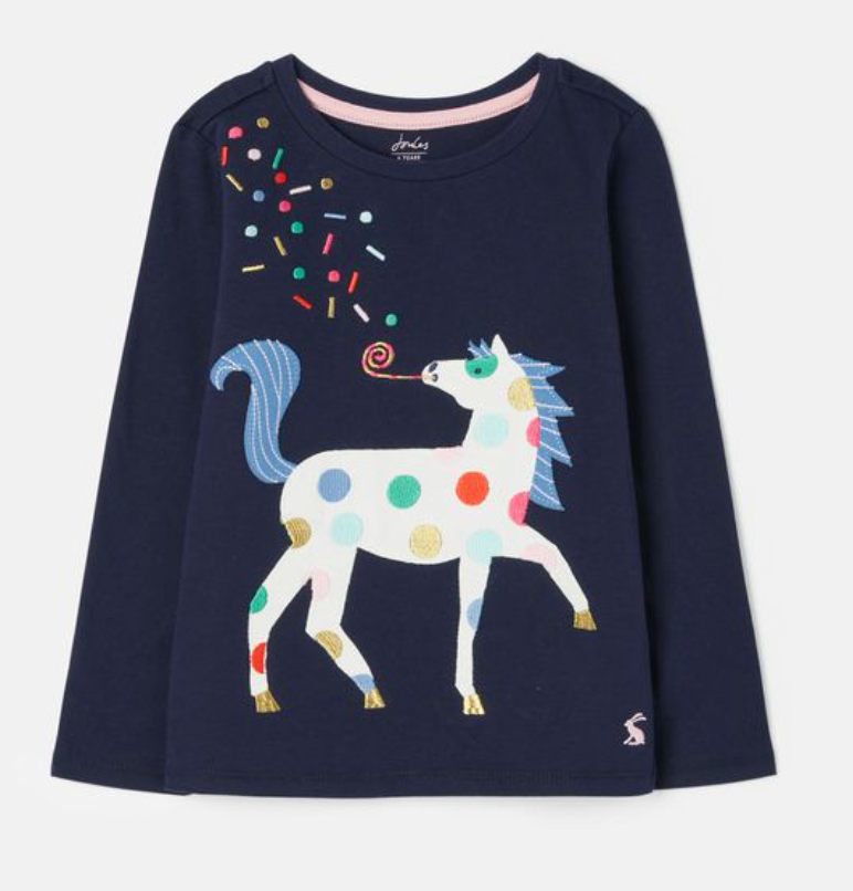 Joules Ava Long Sleeve Applique Artwork T-Shirt