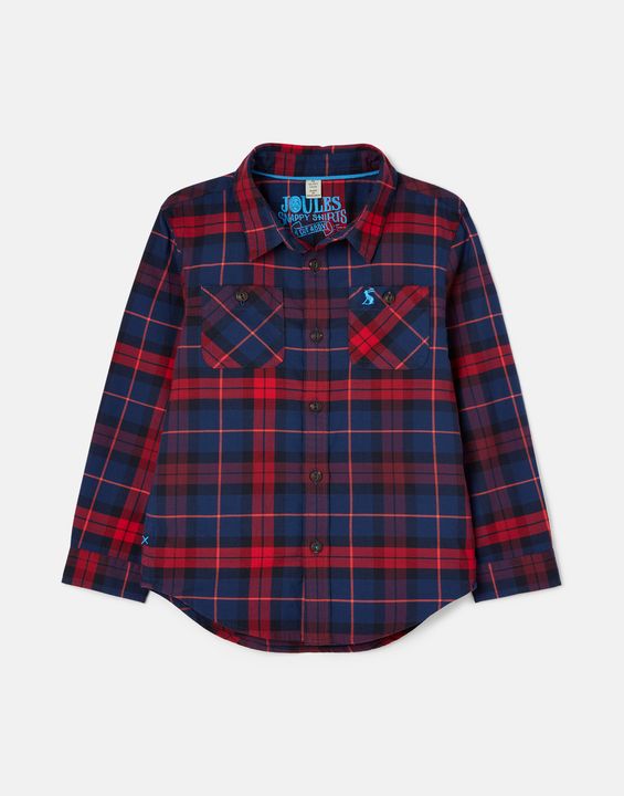 Joules Hamish Brushed Red Check Shirt